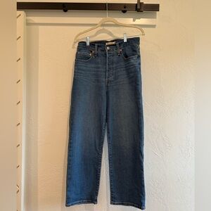 Levi's Women's Ribcage Straight Ankle Blue Jeans Size 28